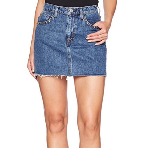 Hudson Jeans Dresses & Skirts - Hudson Studded Jean Mini Skirt
